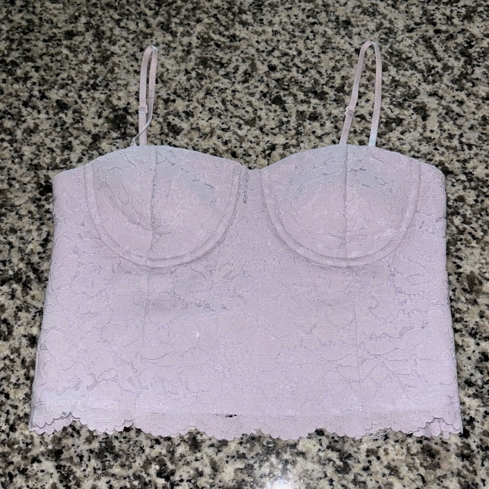 Audrey Parks + Francesca’s XS Lavender Lace Corset - New, Adjustable Straps